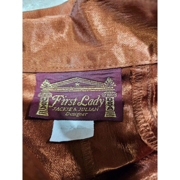 First Lady Jackie and Julian 3 Piece Set Duster, Skirt & Tank 2XL Burnt Orange - Picture 4 of 16